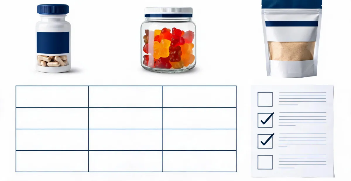 Dietary supplement procurement comparison worksheet