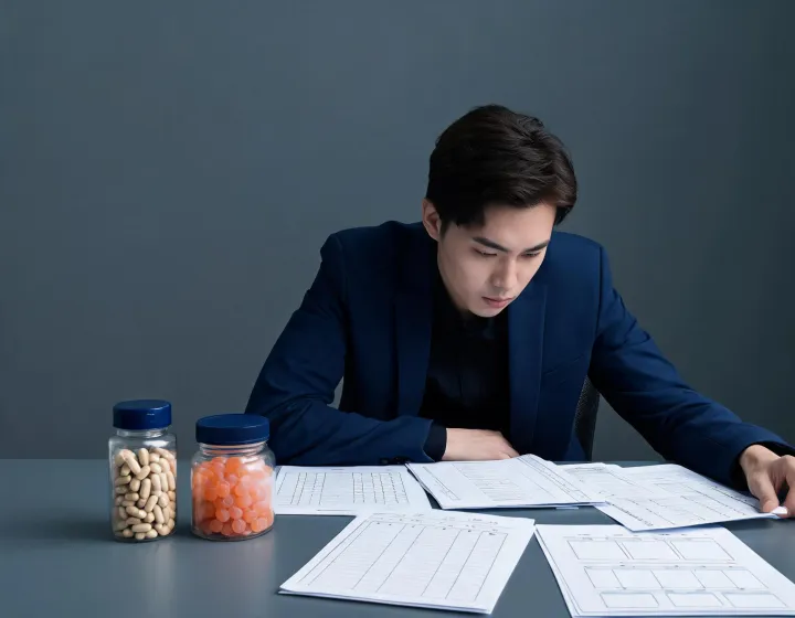 Buyer reviewing a dietary supplement manufacturing requirement ledger