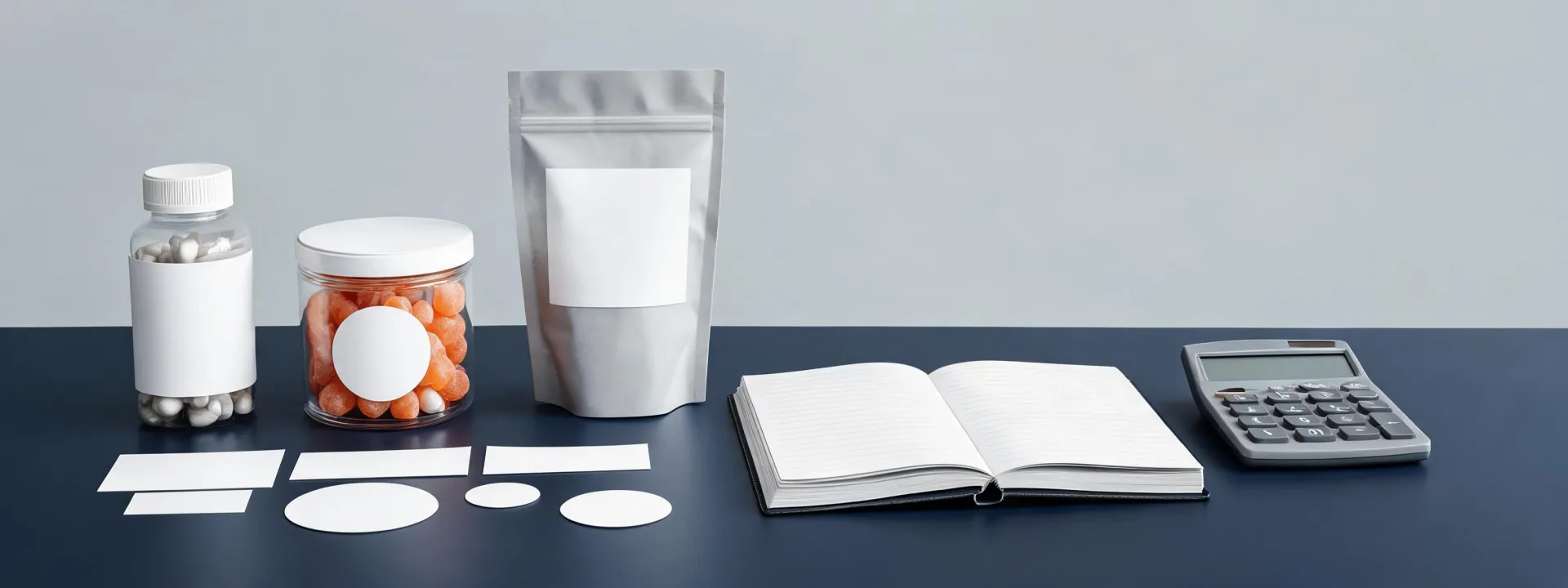 Dietary supplement packaging and requirement sheets prepared for manufacturer inquiry